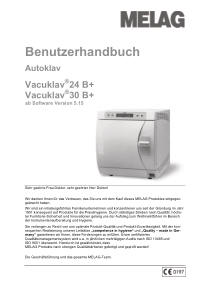 Melag Vacuklav 24B+, 30B+ Autoclave - User manual (de)