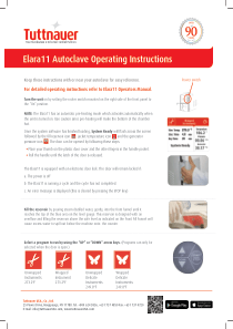 Tuttnauer Elara11 Autoclave - Quick start guide