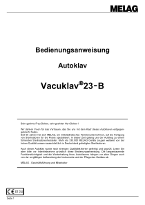 Melag Vacuklav 23-B - Bedienungsanleitung