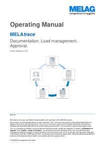Melag MelaTrace - User manual