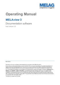 Melag MelaView 3 - User manual