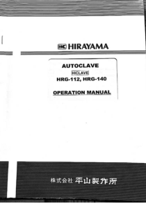 Hirayama HRG-112,140 Autoclave - User manual