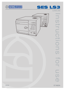 Eschmann SES Little Sister 3 Autoclave - User manual