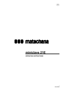 Matachana Miniclave 21E - User manual