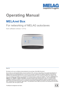 Melag MelaNet Box - User manual