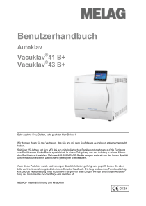 Melag Vacuklav 41B+,43B+ - Benutzerhandbuch