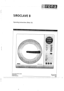 Sirona Siroclave B - User manual