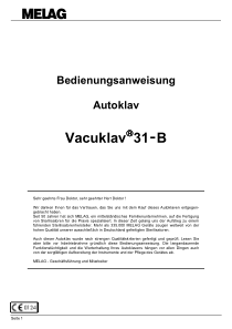Melag Vacuklav 31-B - Bedienungsanleitung