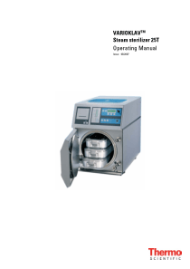 Thermo Varioclav 25T - User manual