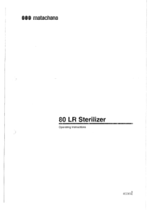 Matachana 80LR Autoclave - User manual
