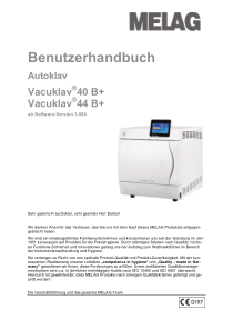 Melag Vacuklav 40B+, 44B+ Autoclave - User manual (de)