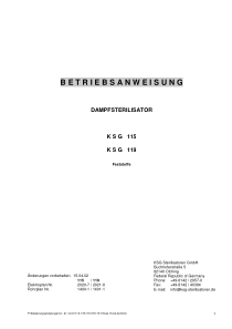 KSG 115,119 - User manual