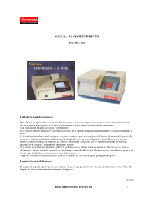 BioSystems BTS-330,310 Analyzer - Maintenance manual (es)