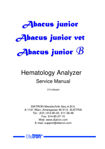 Diatron Abacus Junior Hematology Analyzer - Service manual