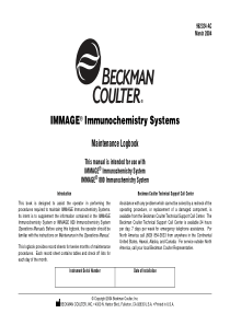 Beckman_Coulter_Immage_-_Maintenance_logbook