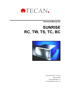 Tecan Sunrise Analyser - Service manual