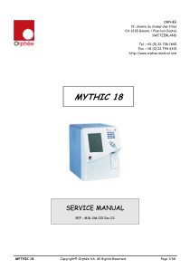 Orphee Mystic 18 Analyzer - Service manual