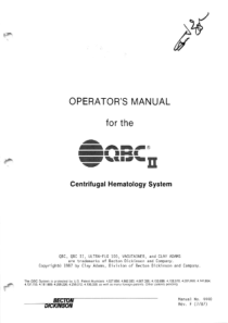 QBC2 Centrifugal Hematology System - User and service manual