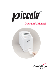 Abaxis Piccolo Analyzer - User manual