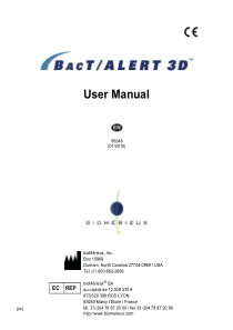 Biomerieux Bact-Alert 3D - User Manual