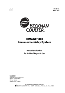 Beckman Coulter Immage 800 - User manual 1