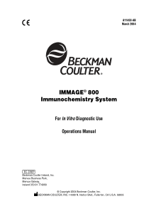Beckman Coulter Immage 800 - User manual 2