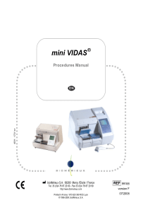 Biomerieux mini Vidas - User manual