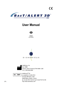 Biomerieux Bact-Alert 3D-60 - User Manual