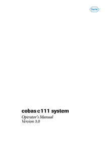 Roche Cobas C111 - User manual