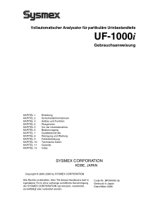 Sysmex UF-1000i Urin Analysator - Bedienungsanleitung