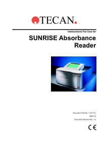Tecan Sunrise Absorbance Reader Analyser - User manual