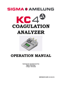 Sigma Amelung KC4 Delta - User manual