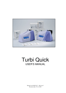 Vital Diagnostics Turbi Quick Analyzer - User manual