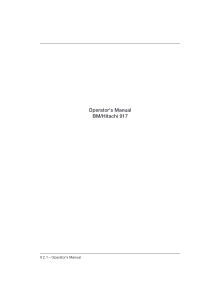 Hitachi 917 Analyzer - User manual