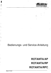Hettich Rotana AP, RP, RPC Centrifuge - User and service manual (ger)
