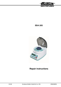 Hettich EBA-20S Centrifuge - Service manual