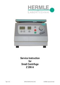 Hermle Z-206A Small Centrifuge - Service manual