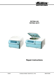 Hettich Rotina 420 - Repair instructions