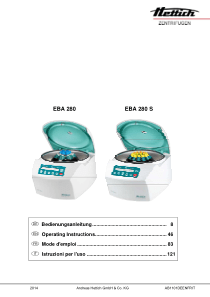 Hettich EBA 280 Centrifuge - User manual (ger,en,fr,it)