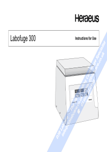 Heraeus Labofuge 300 - User manual