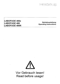 Heraeus Labofuge 400 - User manual (en,de)