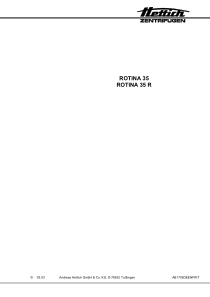 Hettich Rotina 35 Centrifuge - User manual (en,fr,de)