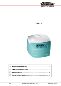 Hettich EBA 270 Centrifuge - User manual (ger,en,fr,it)
