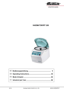 Hettich Haematokrit 200 Centrifuge - User manual (ger,en,fr,it)