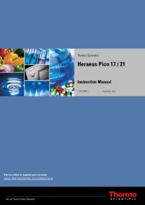 Thermo Heraeus Pico 17,21 - Centrifuge - User manual