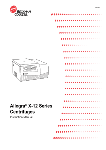Beckman Coulter Allegra X-12 Centrifuge - User manual
