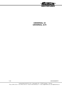 Hettich Universal 32 - User manual
