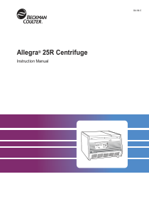 Beckman Coulter Allegra 25R Centrifuge - User manual