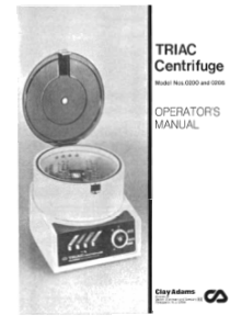 Clay Adams Triac Centrifuge - User manual