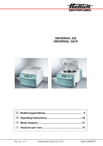 Hettich Universal 320 Centrifuge - User manual (ger,en,fr,it)